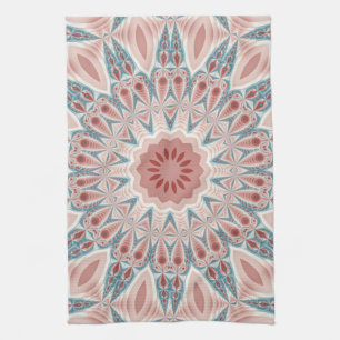 Striking Modern Kaleidoscope Mandala Fractal Art Kitchen Towel