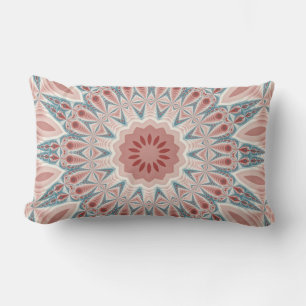 Striking Modern Kaleidoscope Mandala Fractal Art Lumbar Pillow