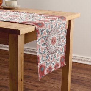 Striking Modern Kaleidoscope Mandala Fractal Art Medium Table Runner