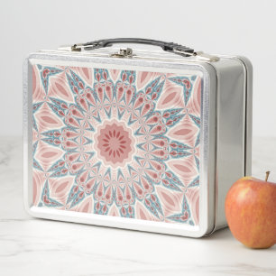 Striking Modern Kaleidoscope Mandala Fractal Art Metal Lunch Box