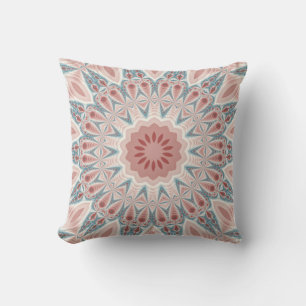 Striking Modern Kaleidoscope Mandala Fractal Art Outdoor Pillow
