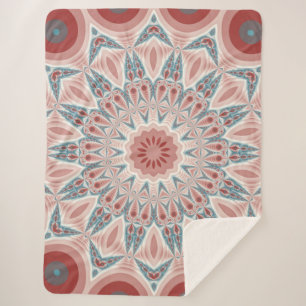 Striking Modern Kaleidoscope Mandala Fractal Art Sherpa Blanket