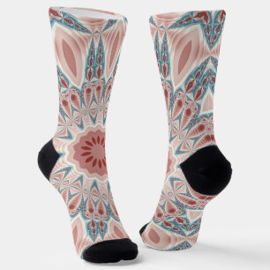 Striking Modern Kaleidoscope Mandala Fractal Art Socks
