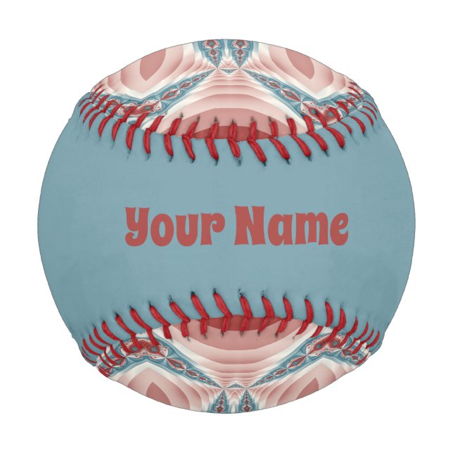 Striking Modern Kaleidoscope Mandala Fractal Name Baseball (Front)
