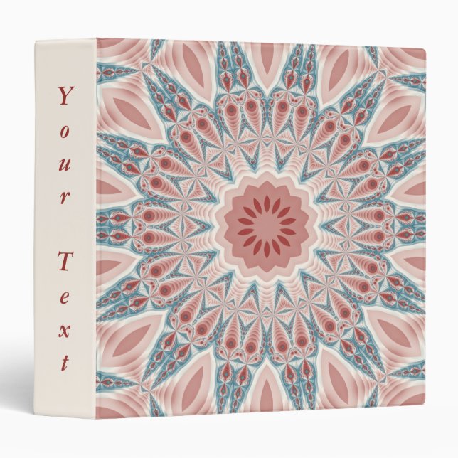 Striking Modern Kaleidoscope Mandala Fractal Text Binder (Front/Spine)