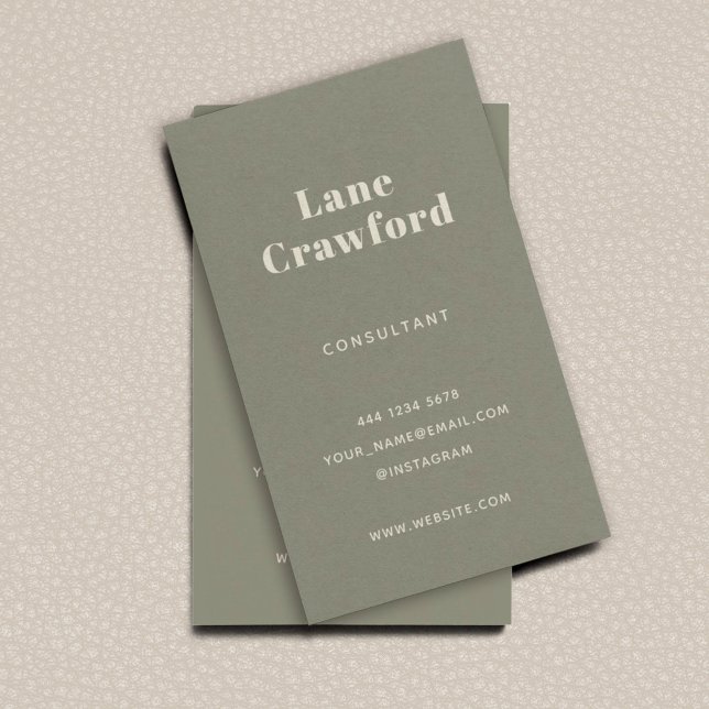 Striking Modern Minimalist Ivory Greenery Business Card (Creator Uploaded)