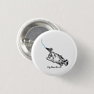 STRIKING PATRIOT ID -CUSTOM CITY NAME ONE BAD BASS 1 INCH ROUND BUTTON