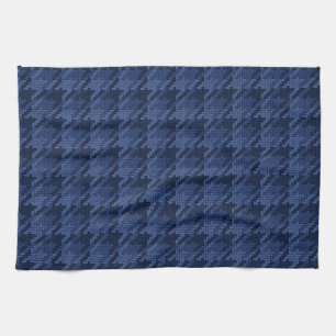 Striking pattern of blue shapes kitchen towel