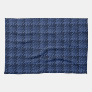 Striking pattern of blue shapes kitchen towel