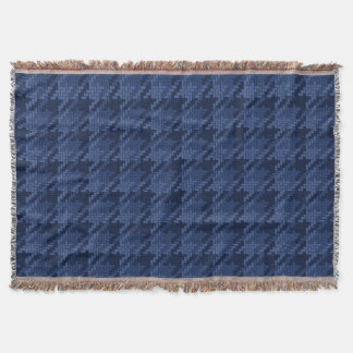 Striking pattern of blue shapes throw blanket