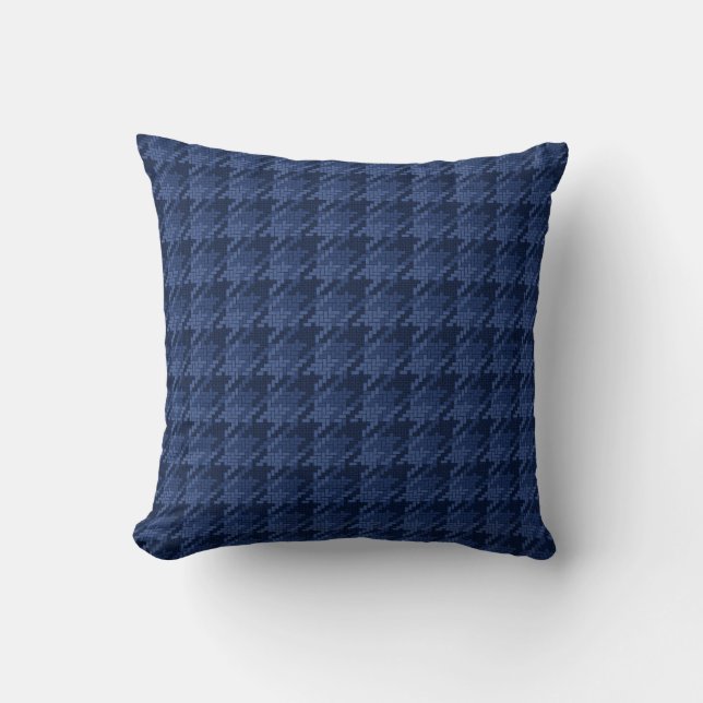 Striking pattern of blue shapes throw pillow (Front)