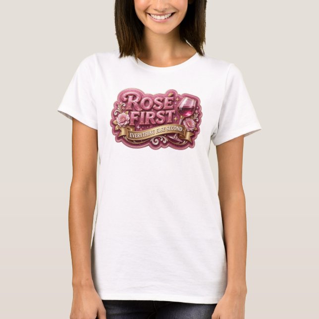 Striking Pink ROS FIRST Slogan Tee (Front)