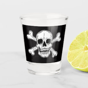 striking pirate flag waving shot glass