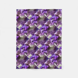 Striking Purple, Violet and Mauve Iris Abstract Fleece Blanket