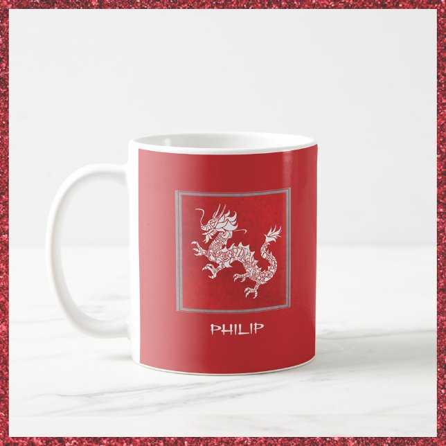 Striking Red and White Dragon  Coffee Mug (Creator Uploaded)