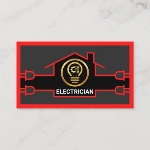 Striking Red Electrical Home Circuit Business Card