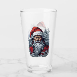 Striking Samurai Santa Claus Glass