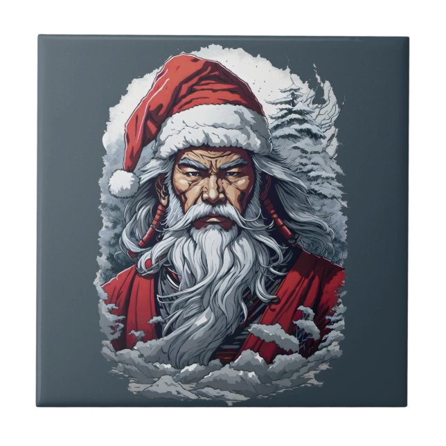 Striking Samurai Santa Claus Tile (Front)