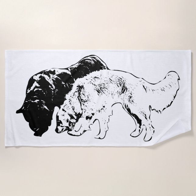 Striking Silhouettes of Two Beach Towel (Front)