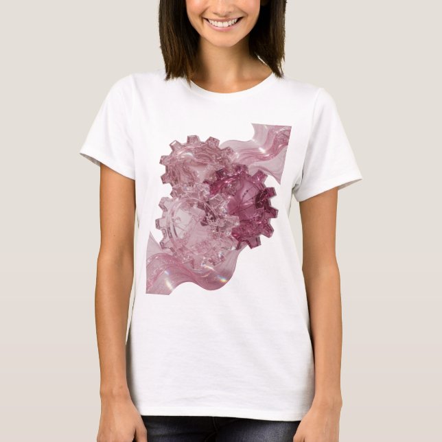 Striking Silver ABSTRACT ART Statement Design T-Shirt (Front)
