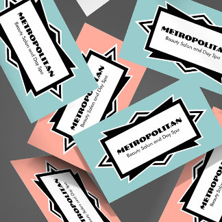 Striking Simple Art Deco Custom Colour Business Card