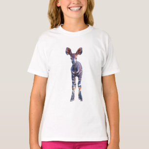 Striking Stylized Okapi Forest Animal Kids T-Shirt