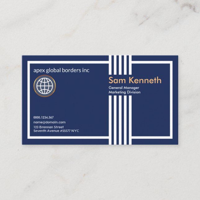 Striking Verticals Retro Exclusive General Manager Business Card (Front)