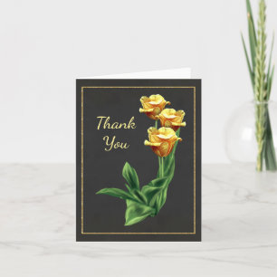 Striking Yellow Rose Thank You Card