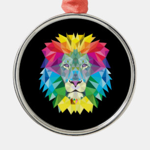 Strikingly Bright Lion Metal Ornament