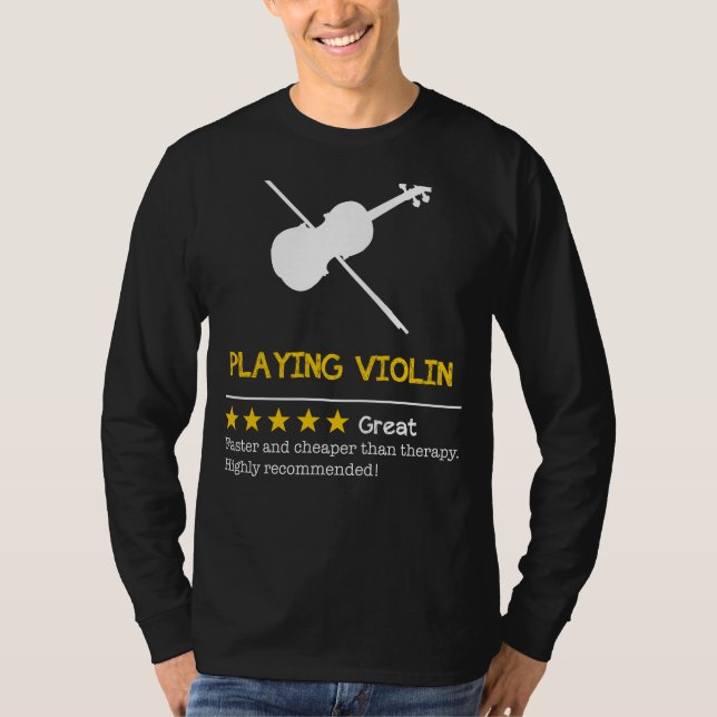 String Along with Laughter: Violin - Cheaper, Fast T-Shirt (Front)