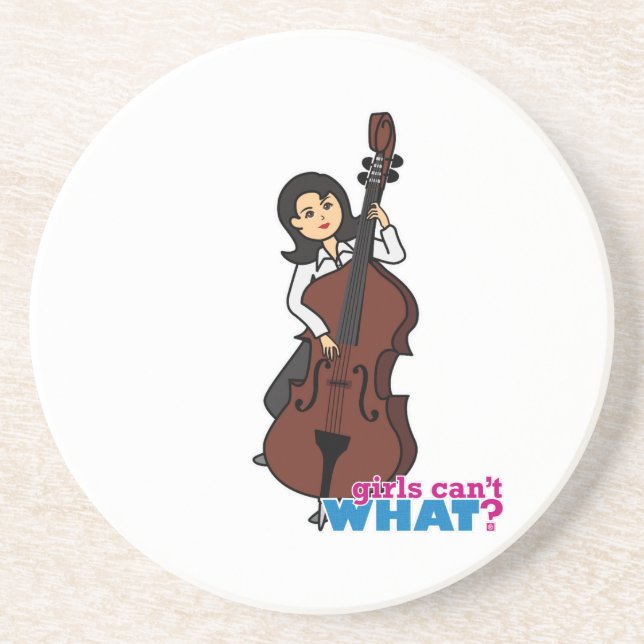 String Bass Player Girl - Medium Coaster (Front)