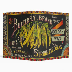 String Bean Label Vegetable Country Binder