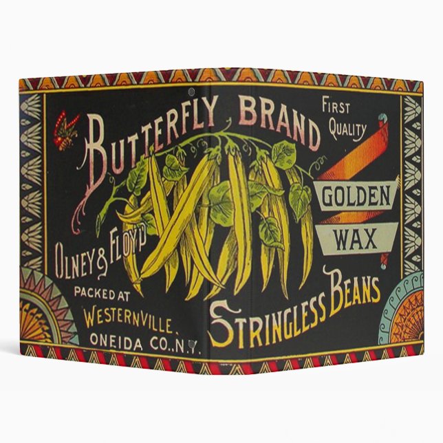 String Bean Label Vegetable Country Binder (Background)