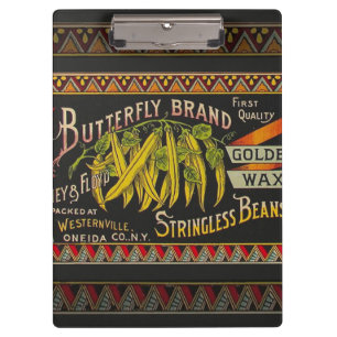 String Bean Label Vegetable Country Clipboard