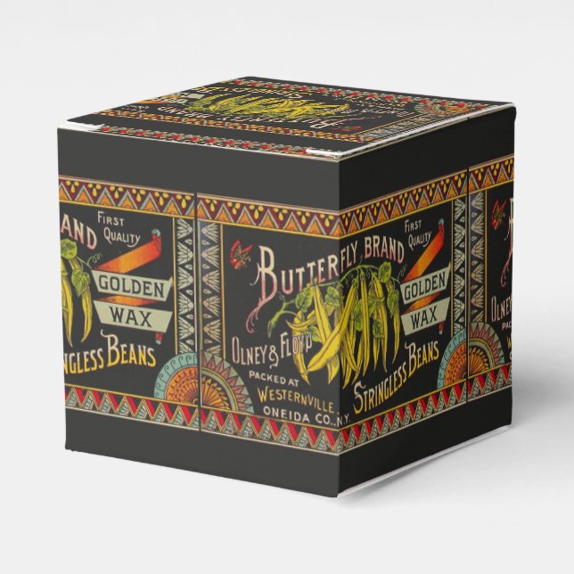 String Bean Label Vegetable Country Favor Box (Front Side)