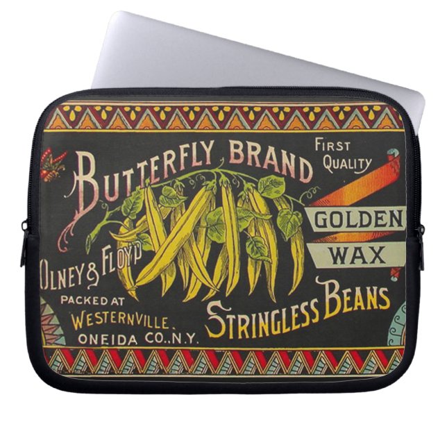 String Bean Label Vegetable Country Laptop Sleeve (Front)