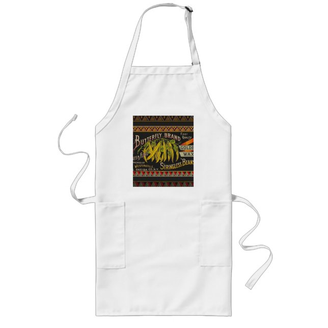 String Bean Label Vegetable Country Long Apron (Front)