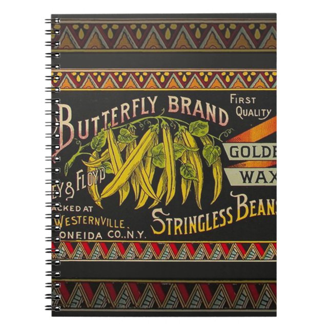 String Bean Label Vegetable Country Notebook (Front)