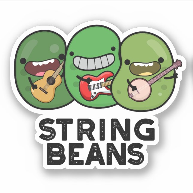 String Beans Funny Vegetable Pun  (Front)