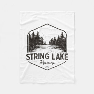 String Lake Wyoming Outdoors Vintage 4  Fleece Blanket