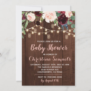 String Light Baby Shower Invitation