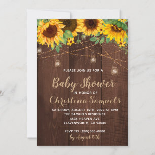String Light Baby Shower Invitation