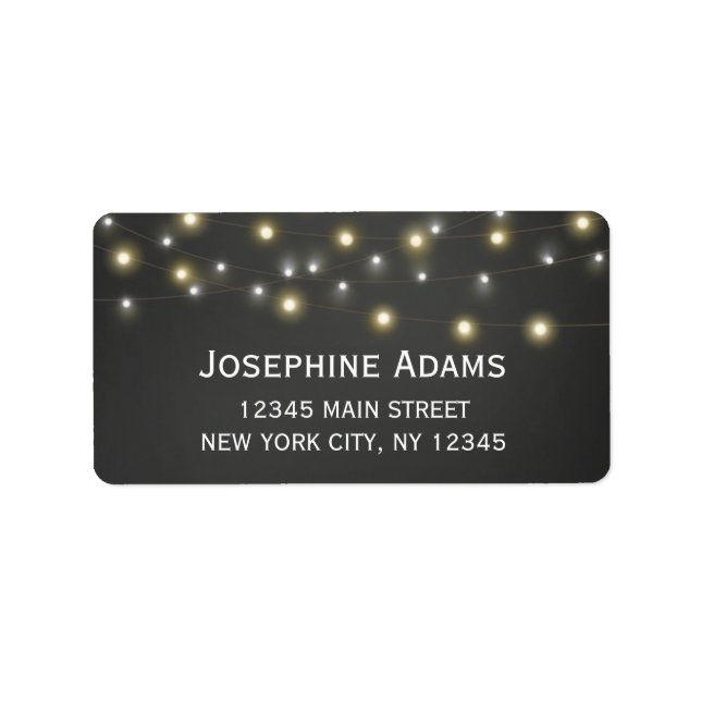 String Light Black and White Address Label (Front)