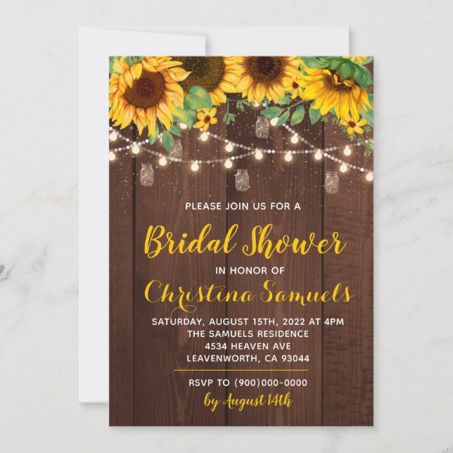 String Light Bridal Shower Invitation (Front)