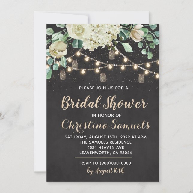 String Light Bridal Shower Invitation (Front)
