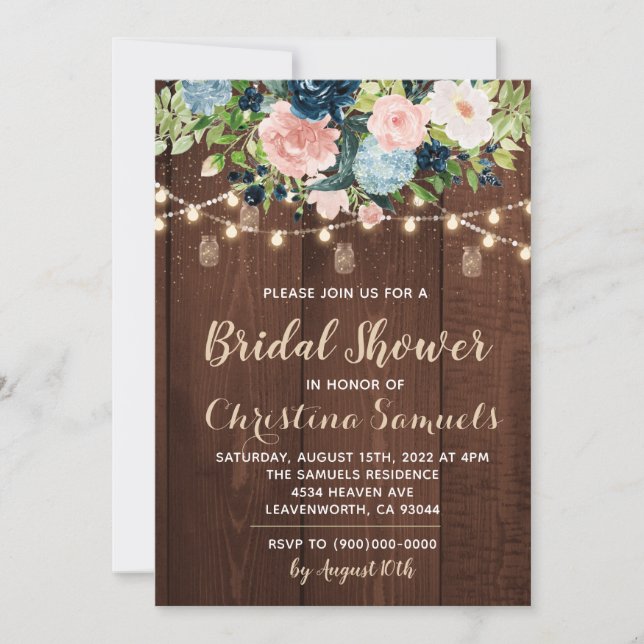 String Light Bridal Shower Invitation (Front)
