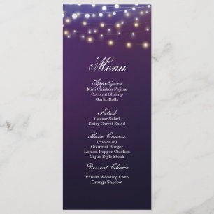 String Light Evening Wedding Dinner Menu