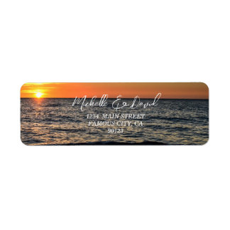 String Light Sunset Beach Address Label