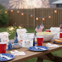 String Lights 4th Of July Gender Reveal Party