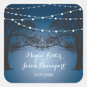 String lights and tree wedding stickers